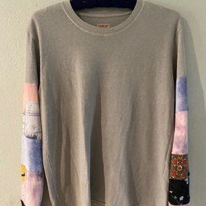Kapital Long-Sleeve Patchwork Crewneck T-Shirt Gray S
